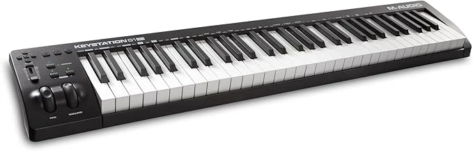M-AUDIO Keystation 61MK3 - Clavier MIDI USB 61 Touches Semi-Lestées, Commandes Paramétrables, Molettes Pitch/ Modulation, Connexion Plug-And-Play (Mac/PC) et Logiciel de Studio