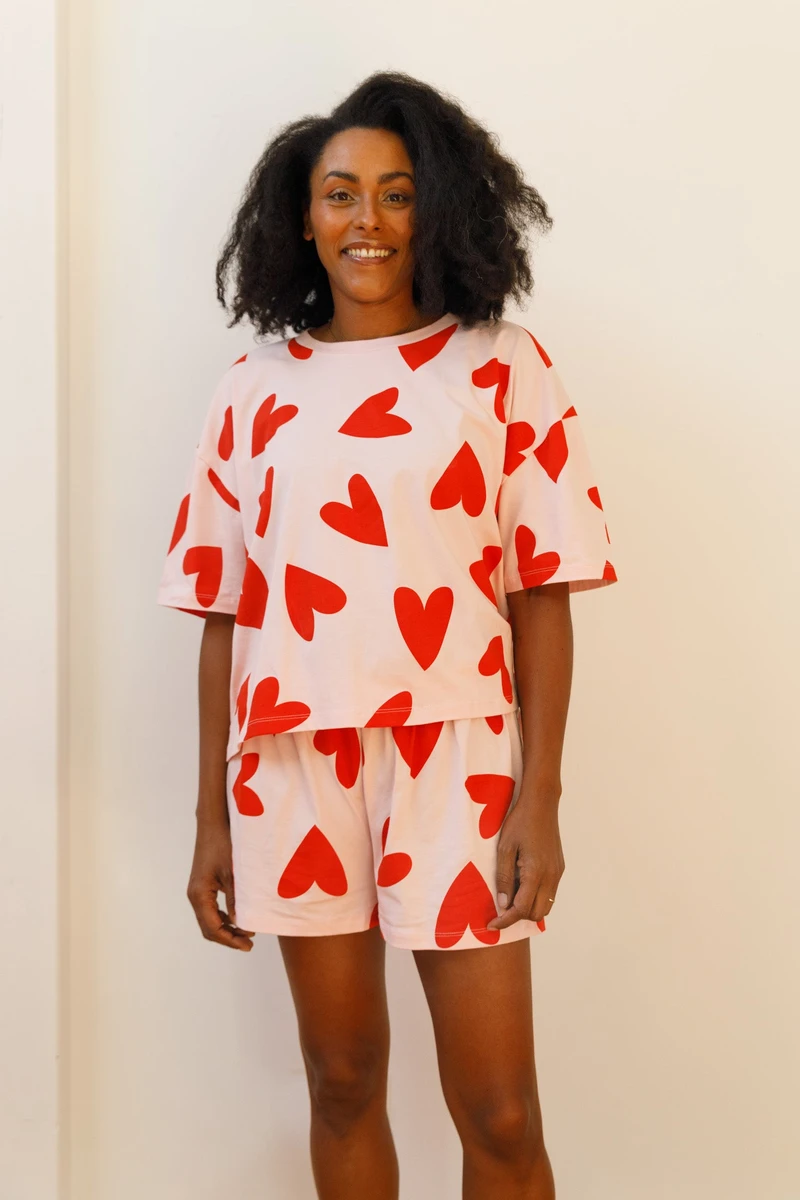 Pyjama coton BIO - Mi Amor Rose
