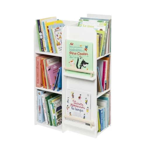 Oxybul | Bibliothèque Multi-Faces Blanc et Naturel | 2 Ans - 12 Ans
