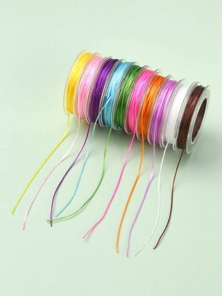 7 rouleaux/10 rouleaux, cordon élastique de perles assorti de 0,5 mm, environ 9,14 m/rouleau, environ 20 m/rouleau, convient pour les bracelets et colliers faits main | Mode en ligne | SHEIN FRANCE