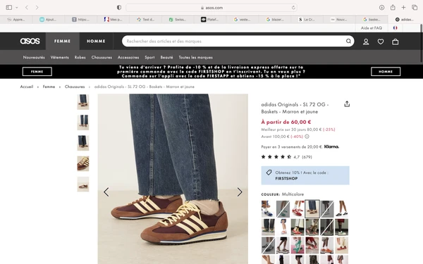 adidas Originals - SL 72 OG - Baskets - Marron et jaune
