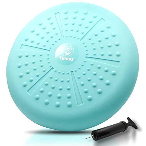 Tumaz Coussin D'équilibre- Améliore La Posture Assise et La Stabilité de L'attention Disque D'équilibre pour La Physiothérapie Maux de Dos et Force de La Base [Très Épais, Pompe à Air Incluse]