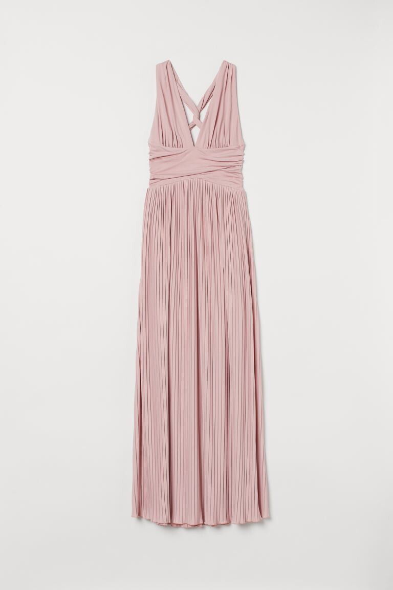 Robe longue plissée