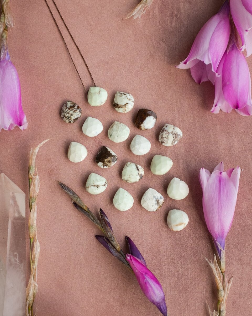 Lemon Chrysoprase Vegan Silk Necklace