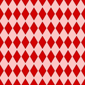 halloween harlequin pink red jester Fabric | Spoonflower