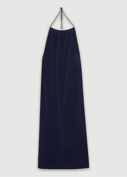 Robe dos nu Monica Velours Eponge Bleu Nuit — Ma Petite Plage