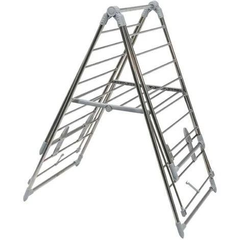 Werka Pro – Séchoir à linge inox 18 mètres – Épaisseur tubes 0,45 mm – Dimensions L. 1,52 m x H. 98 cm x l. 60,5 cm – Pour usage intérieur et extérieur