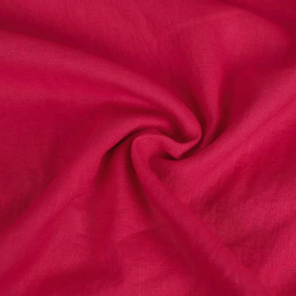 Tissu 100% lin Belli - framboise | Pour couture de vêtements écologiques de poids léger à moyen