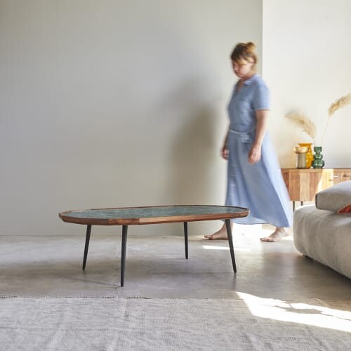 Table basse en palissandre massif et marbre JADE | Maisons du Monde