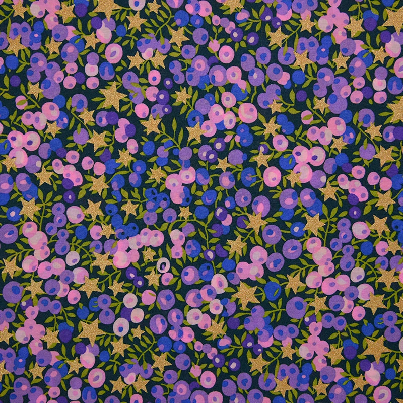Coton liberty ® Wiltshire stars violet au mètre