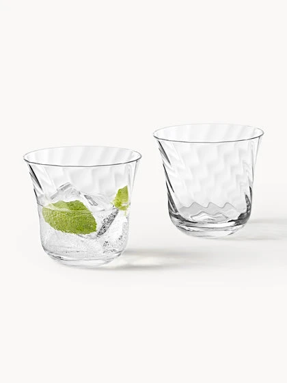Verres à eau soufflés bouche Swirl, 4 pièces
