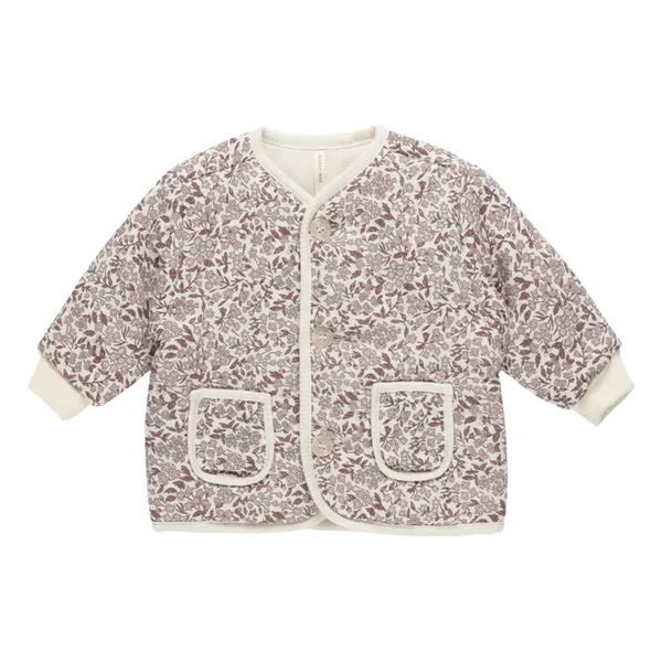 Veste Matelassée Fleurie | Ecru