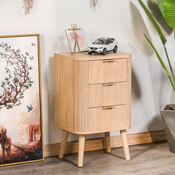 Chiffonnier 3 tiroirs en bois naturel