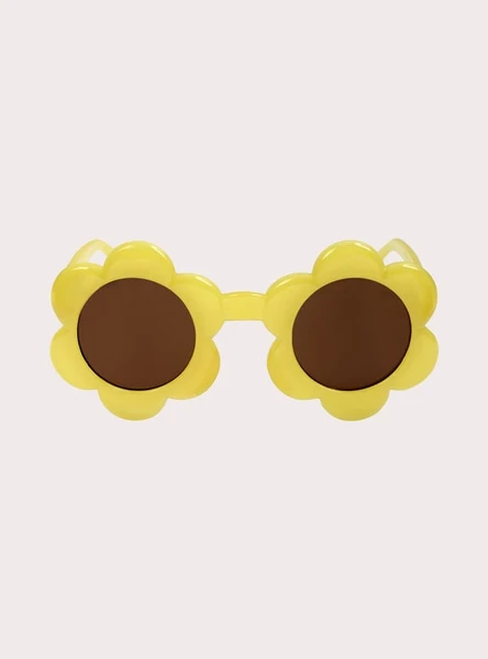 Lunette de soleil fleurs jaune pour fille