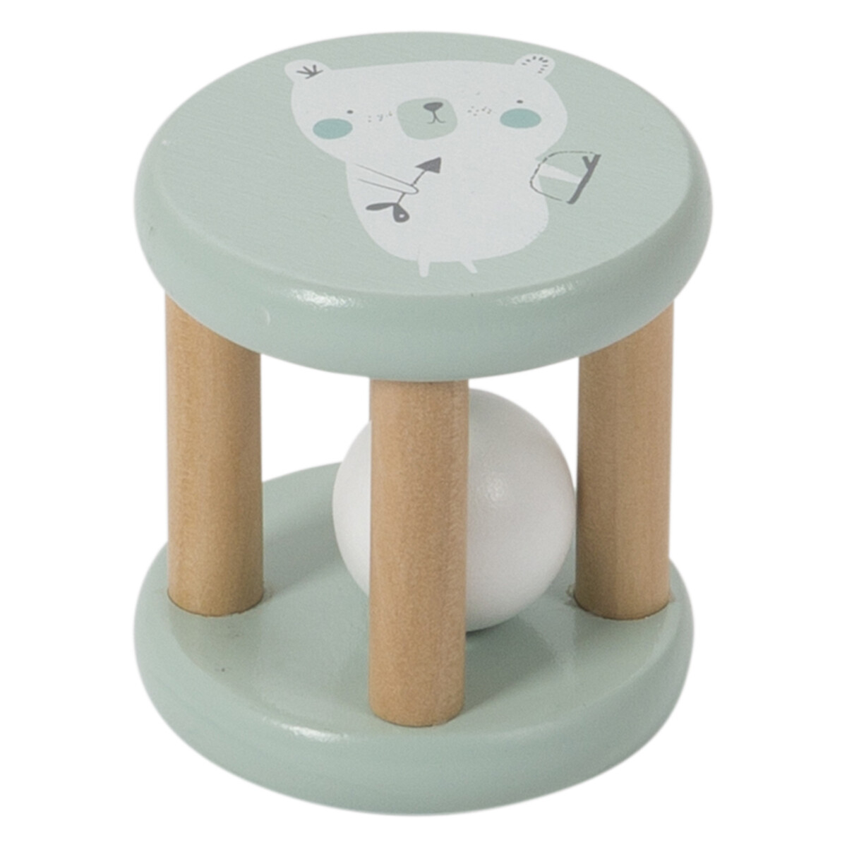 Hochet Boule en Bois Aventure - Menthe