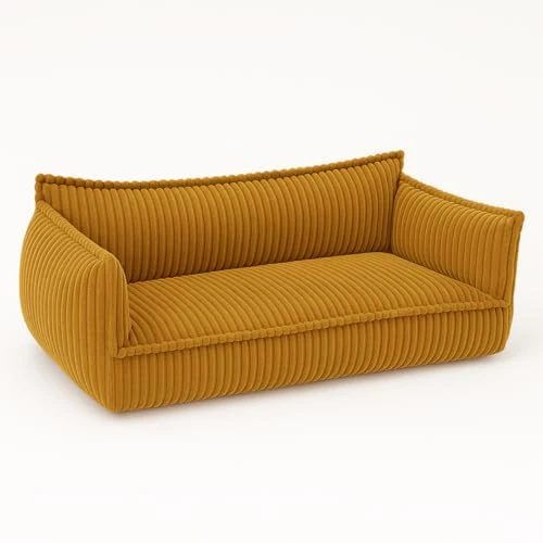 chilly pilley Canapé pour Enfants en Velours Côtelé, Canapé pour Enfants Confortable avec Motif Côtelé (Miel)