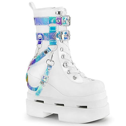Demonia ETERNAL-115 WHT Vegan Leather-Pat UK 4 (EU 37)