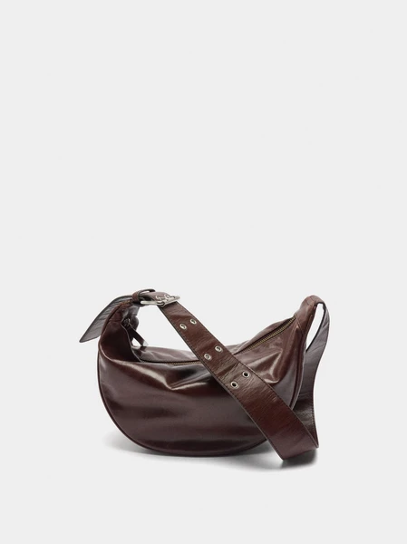 Sac hobo en cuir avec clous Marron | Parfois France