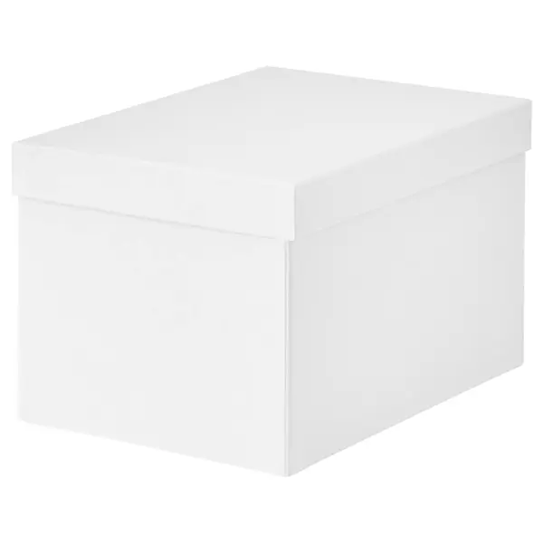 TJENA Boîte de rangement avec couvercle - blanc 18x25x15 cm