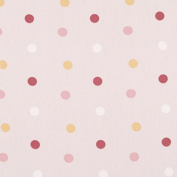 Popeline coton Points multicolores – rosé