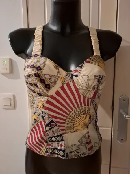 Bustier vintage a bretelles imprimé T 36/38 | Vinted