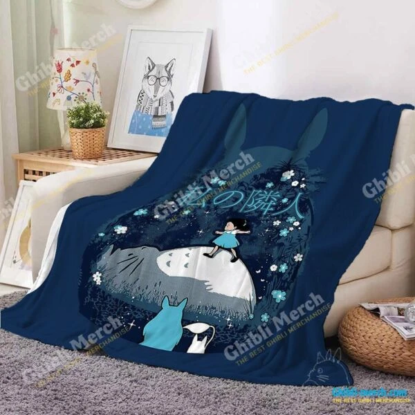 Totoro Throw Blanket Super Soft & High Quality - Ghibli Merch Store - Official Studio Ghibli Merchandise