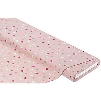Tissu jersey en coton 'étoiles', vieux rose/multicolore