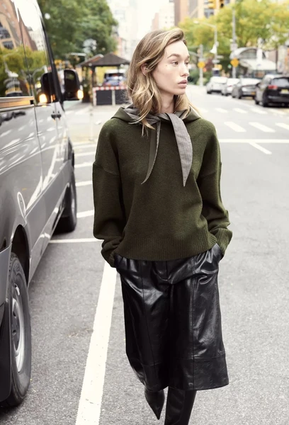 Pull en maille kaki
