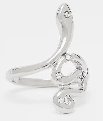 DesignB London - Bague tendance effet serpent - Argenté