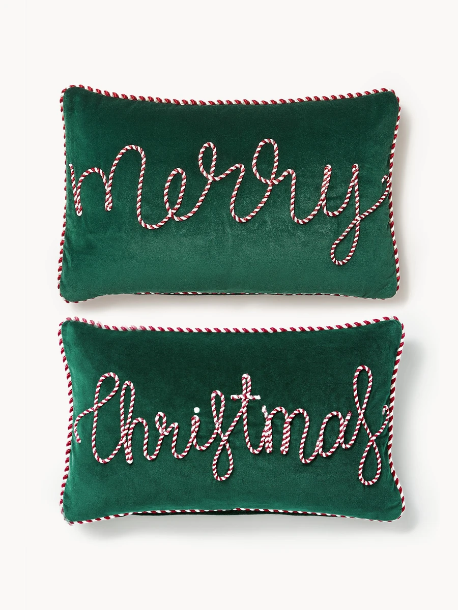 Housses de coussin rectangulaires en velours Jolly, 2 pièces | Westwing