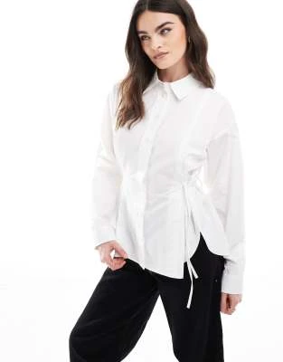 ASOS DESIGN - Chemise longue avec liens noués sur le côté - Blanc | ASOS