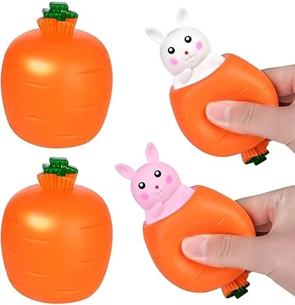 Balle Anti-Stress Lapin De Pâques, 2 PCS Squeeze Jouet, Lapin Jouet Paques, Jouet Anti Stress Enfant, Lapin Anti Stress Jouet, Jouets à Presser Balles, Oeufs De Pâques Squeeze Toy Jouet