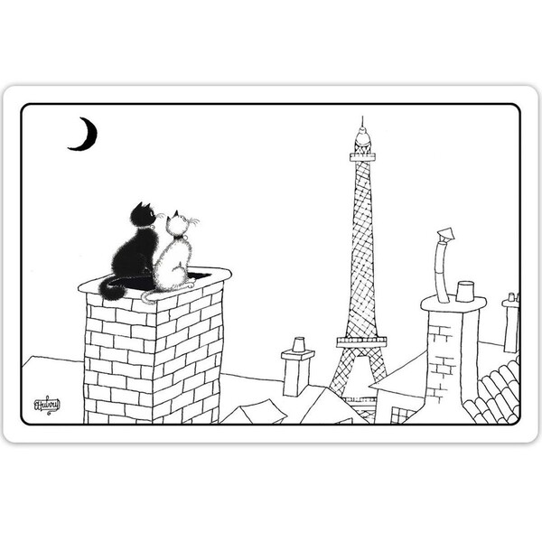 Set de table Chats de Dubout Tour Eiffel 