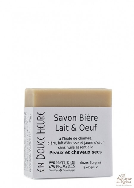 Savon shampoing solide bio Bière, Lait, Oeuf - Fabrication artisanale