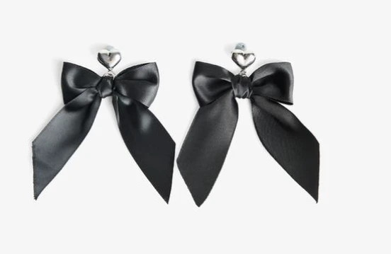  black bow earrings
