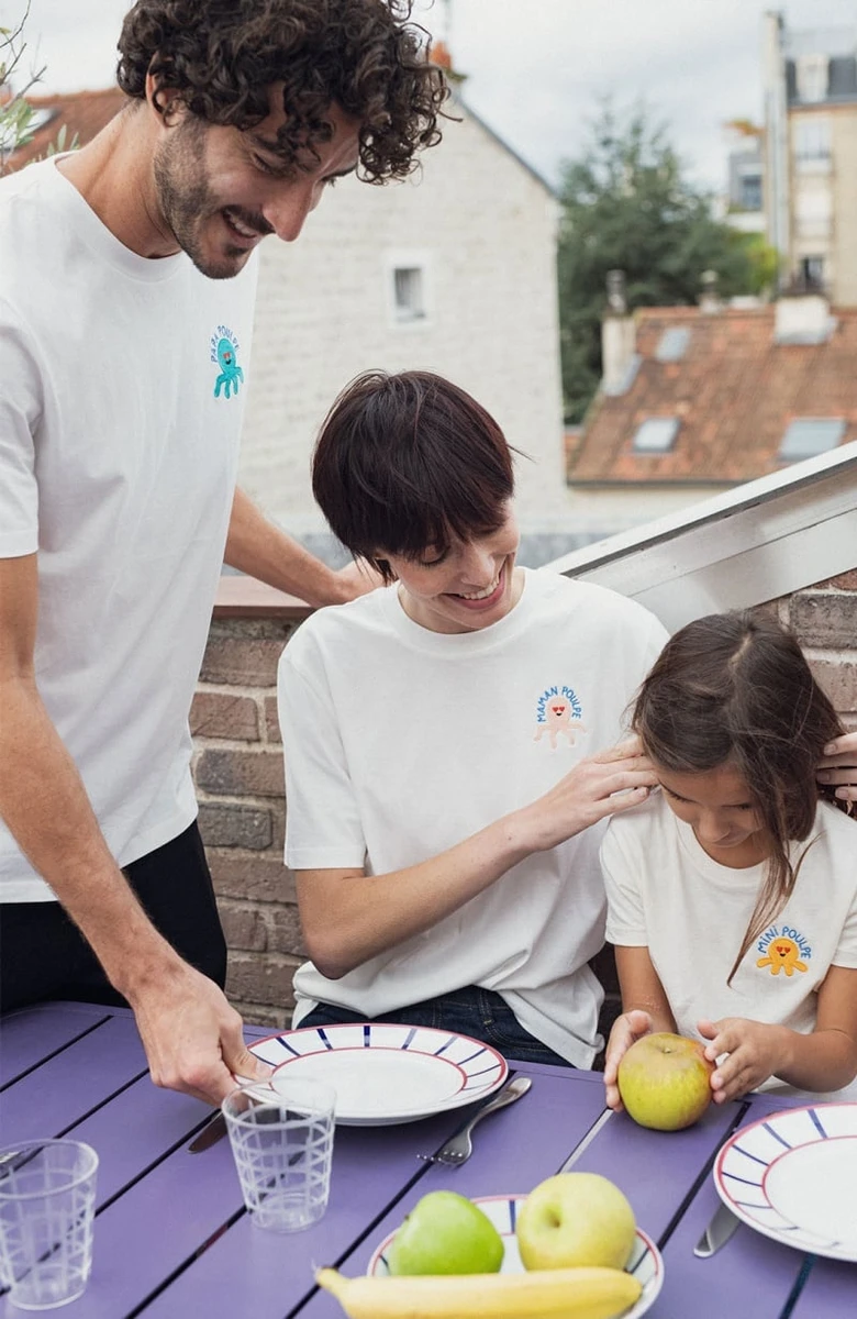 T-shirt Maman Poulpe Affaire de famille - Brodé en coton bio - Look intemporel, taille XS à L
