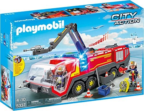 Playmobil - Pompiers avec véhicule aéroportuaire - 5337