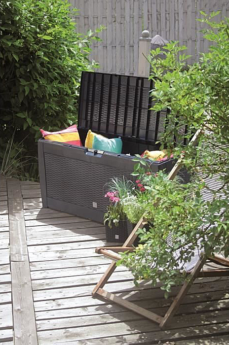 PROSPERPLAST Coffre de jardin en PVC - 119 x 48 x 60 cm - Gris Anthraciteof