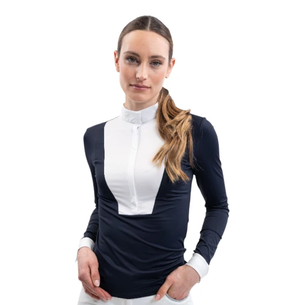 Harcour - Polo de concours manches longues femme Stella marine