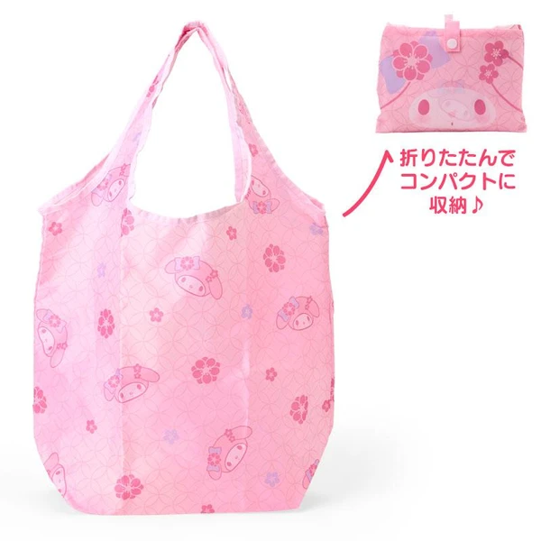 My Melody Eco Shopping Tote Bag Japanese Pattern Pink Sanrio Japan