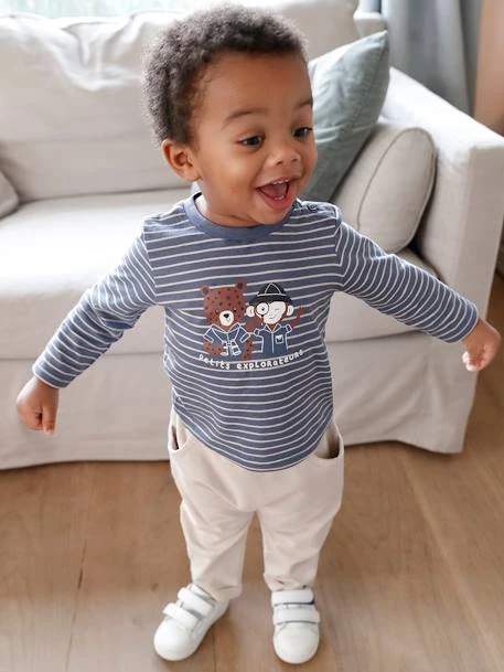 Ensemble T-shirt et pantalon molleton bébé indigo - Vertbaudet