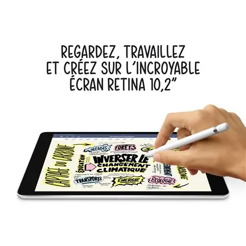 Apple iPad 10,2" 64 Go Argent Wifi 9 ème génération 2021