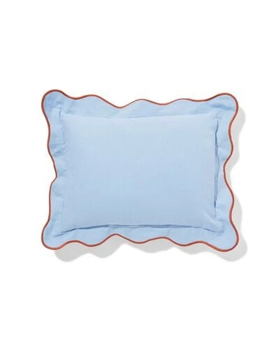 coussin 40 x 30 cm coton avec liséré bleu