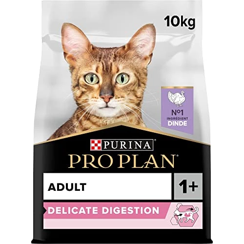 PURINA PRO PLAN | Adult 1+ Delicate Digestion | Riche en Dinde | Croquettes | Chat | Sac de 10kg
