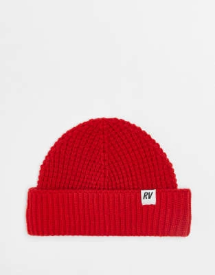 Reclaimed Vintage - Bonnet unisexe gaufré - Rouge