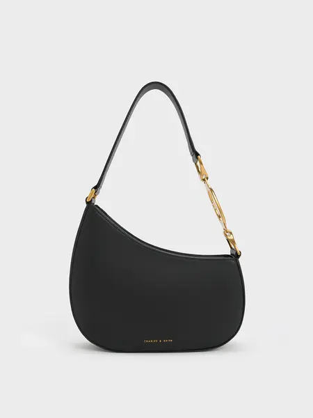 Black Asymmetrical Shoulder Bag | CHARLES & KEITH