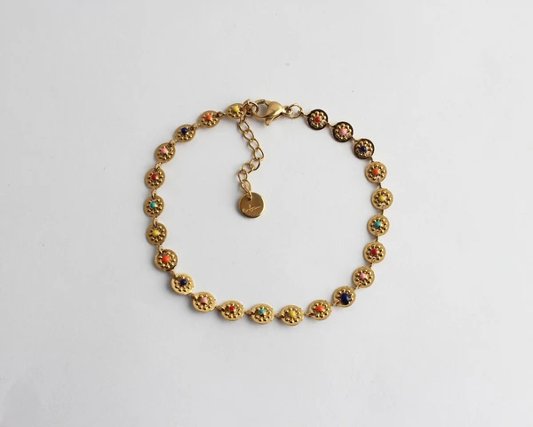 Bracelet Fleur Multicolore - acier inoxydable