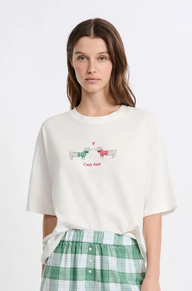 T-shirt en coton à motif chien