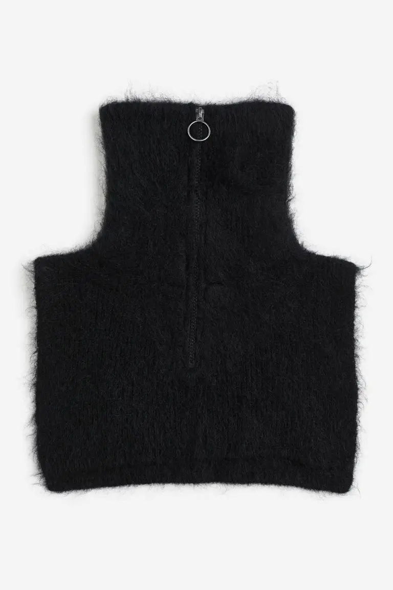Plastron col roulé en mohair mélangé
