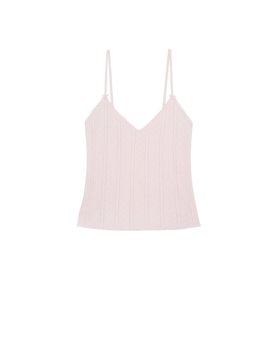 The Long Cami: Pointelle Baby Pink
